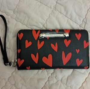 Betsey Johnson Black and Red Heart Wallet